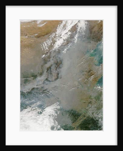 Satellite image of smog and haze over Harbin, in north eastern China by Anonymous