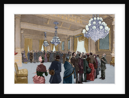 A public reception day by President Grover Cleveland (1837-1908) by Anonymous