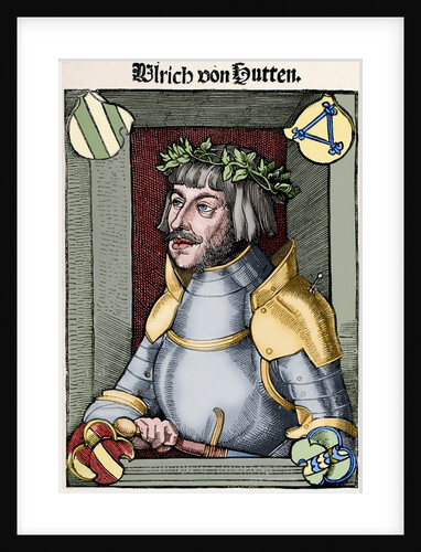Ulrich von Hutten (1488-1523). Engraving. Colored. by Anonymous