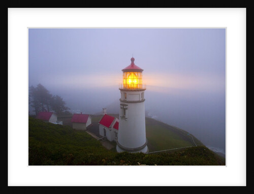 Fog adds beauty to sunrise at Heceta Head Lighthouse, Oregon Coast by Anonymous