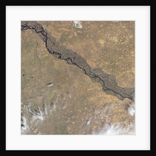 Satellite view of the Volga River in central Russia by Anonymous