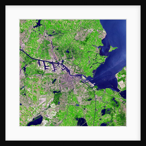 False color satellite image of Amsterdam by Anonymous