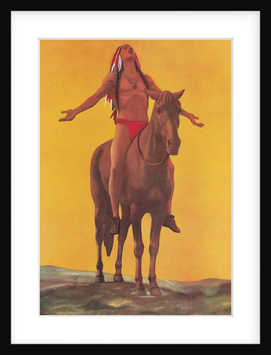 Indian Brave on Horse by Anonymous