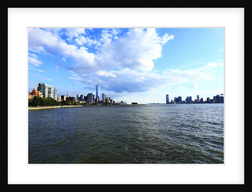 Downtown view with the Freedom tower from the Hudson River greenway by Anonymous