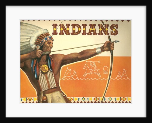 Indians illustration with man holding bow and arrow by Anonymous