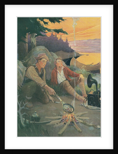 Two men camping with Victrola by Anonymous