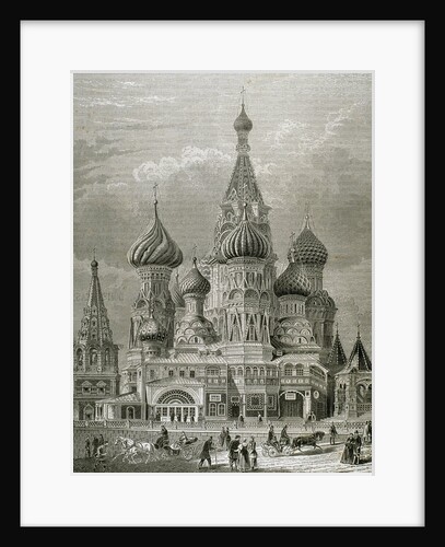 Russia, Moscow, St. Basil's Cathedral, Engraving by Anonymous