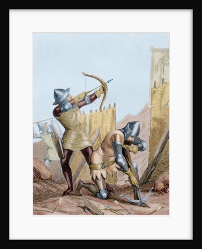 Siege of Gibraltar. Archers. 1350. by Anonymous