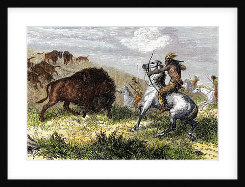 Indians hunting bison. by Anonymous