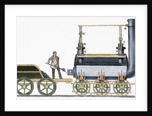 Locomotive designed in 1814 by British engineer and inventor George Stephenson (1781-1848). by Anonymous