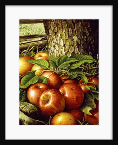 Apples and Tree Trunk by Levi Wells Prentice