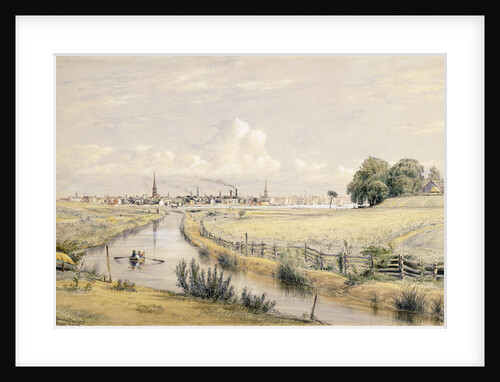 Jersey City with a Glimpse of New York From the Bergen Canal by William Rickarby Miller