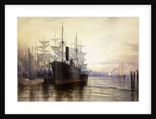 Sunset, New York Harbour by Henry Farrer