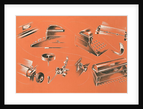 Views of Typewriter Parts by Anonymous