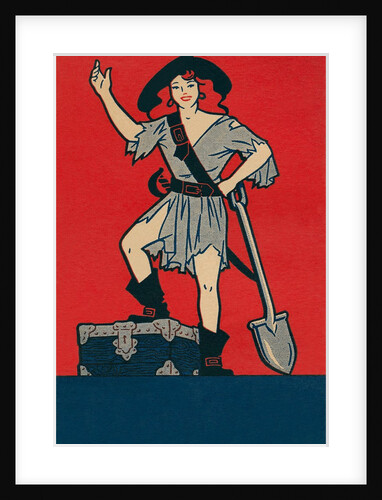 Pirate Woman with Treasure and Shovel by Anonymous