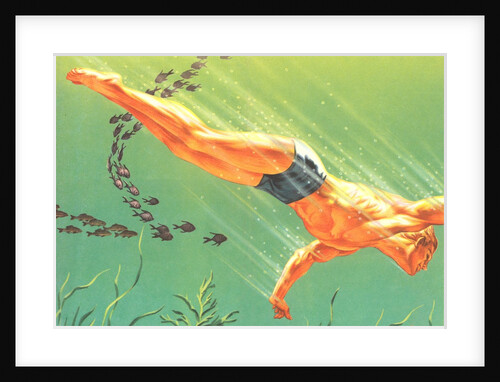 Man Swimming with Fish by Anonymous