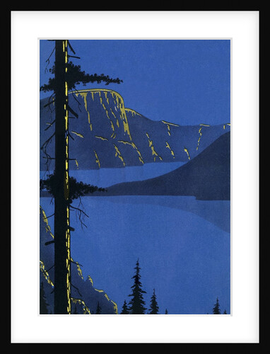Pine Trees, Mountains, and Lakes in Blue by Anonymous