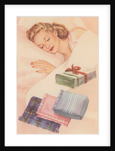 Woman Sleeping with Linens by Anonymous