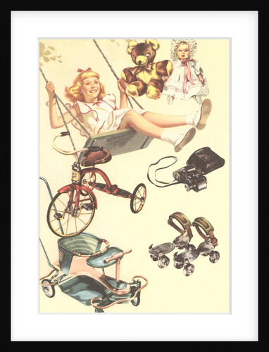 Little Girl and Toys by Anonymous