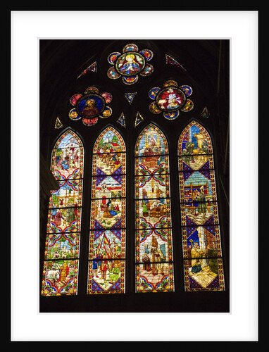 Stained glass window in Leon Cathedral by Anonymous