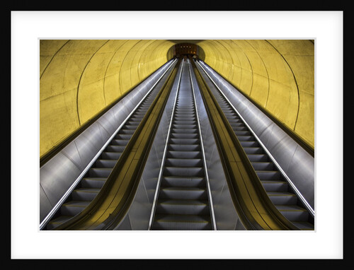 Stairway to heaven in Washington DC Metrorail escalator to mass transet trains by Anonymous