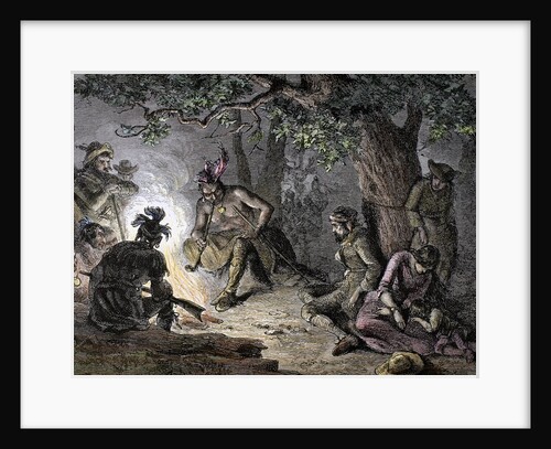 American Revolutionary War (1775-1783). Indians with their prisoners in the Wyoming Valley. Pennsylv by Anonymous