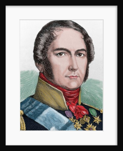 Leopold I of Belgium (1790-1865). The first King of the Belgians (1831-1865). Engraving. Colored. by Anonymous