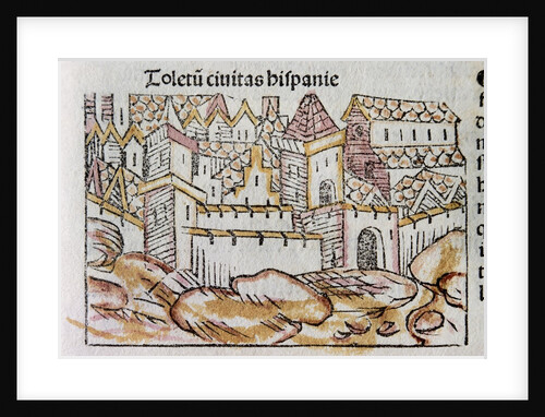 Toledo. Spanish city. Engraving. 15th century. by Anonymous