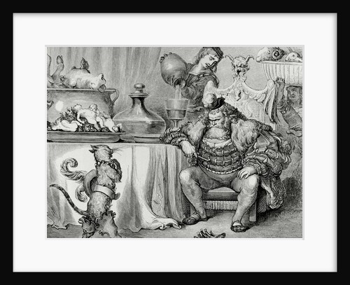 Charles Perrault (1628-1703). "Puss in Boots". Puss meets the ogre. by Anonymous