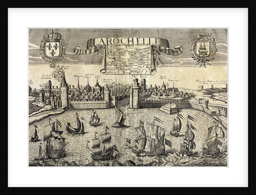 La Rochelle. Map of the city on the Atlantic. 16th century. by Anonymous