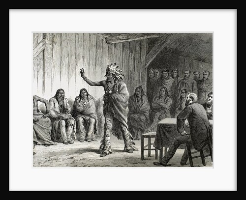 Meriwether Lewis, (1774-1809). American explorer. The Grand Council of the Ravens at Fort Laramie in by Anonymous