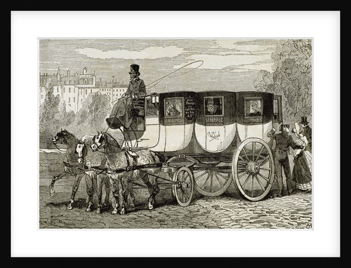 Horse-drawn omnibus. by Anonymous