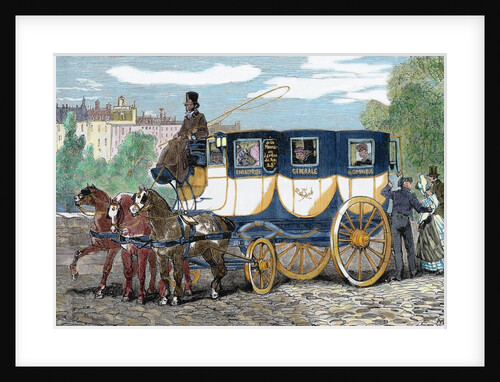 Horse-drawn omnibus. by Anonymous