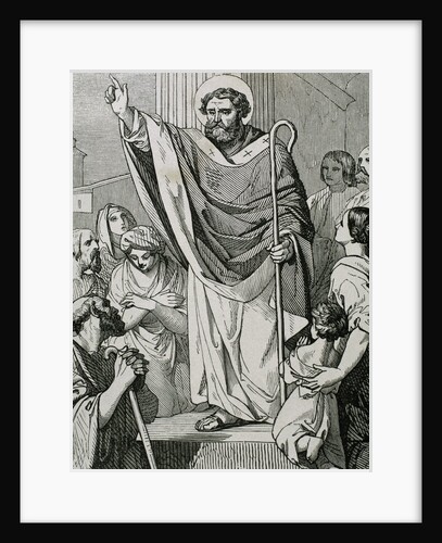 St. Prudentius Galindo (? -861). Spanish prelate and theologian. Bishop of Troyes from 848. Engraving by Anonymous