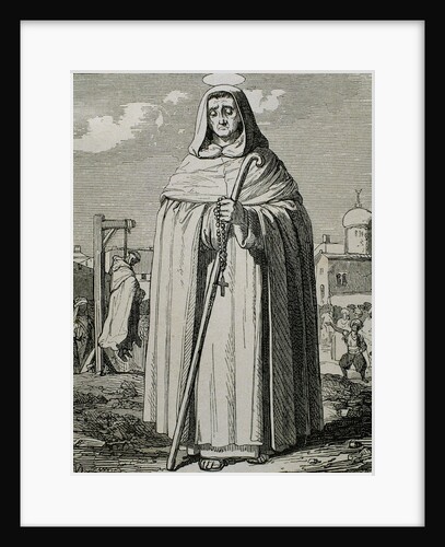 Saint Peter Armengol (1238-1304). Spanish Mercedary monk. Engraving. by Anonymous