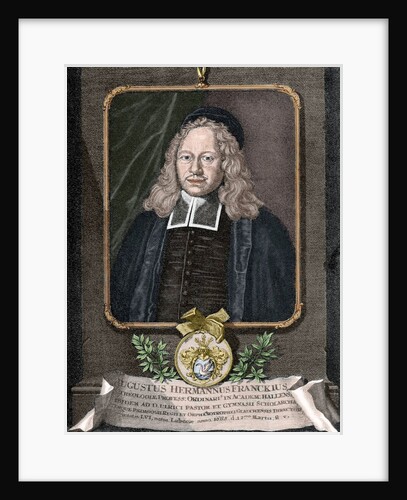 August Hermann Francke (1663-1727). Engraving. Colored. by Anonymous
