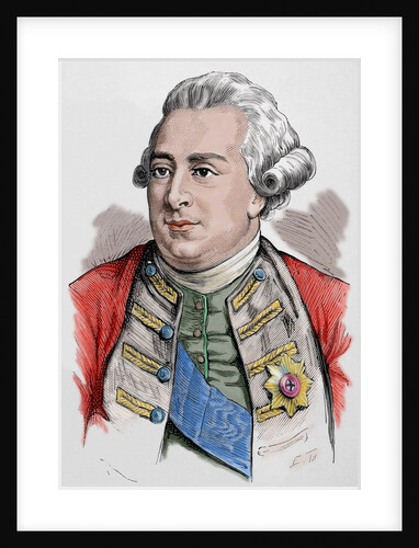 George III of the United Kingdom (1738-1829). Colored engraving. by Anonymous