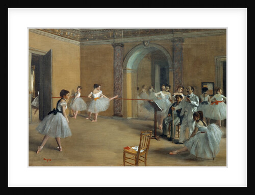 The Dance Foyer at the Opera on the Rue Le Peletier by Egar Degas