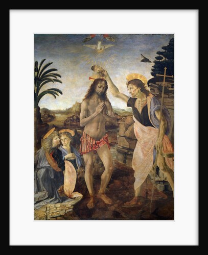Baptism of Christ by Leonardo da Vinci and Andrea del Verrocchio by Anonymous