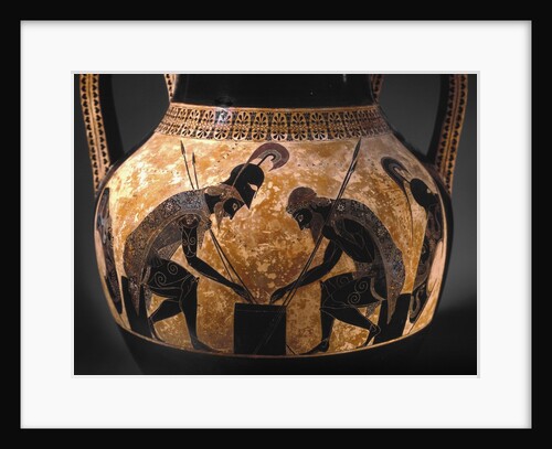Detail of Etruscan vase depicting Achilles and Ajax playing dice by Anonymous