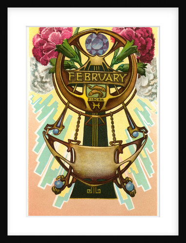 Art Nouveau February, Pisces by Anonymous