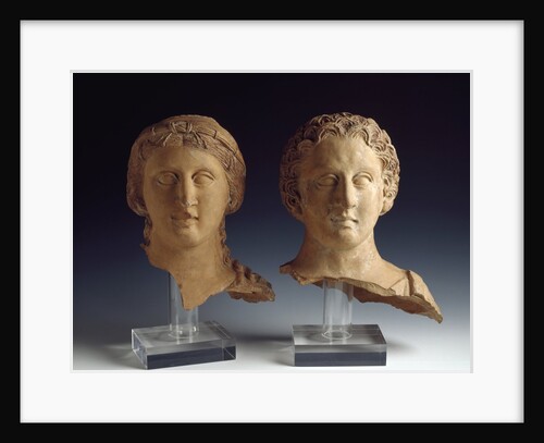 Magna Graecia : Female bust and male bust by Anonymous