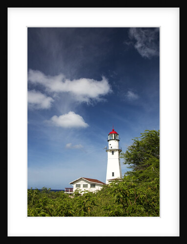 Morning light on Diamond Head Lighthouse with Puffy Clouds by Anonymous