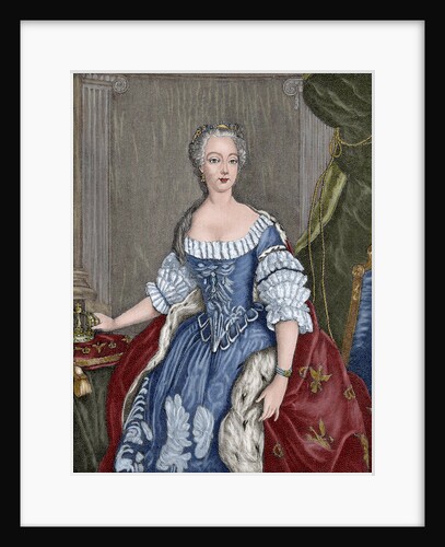 Elisabeth Christine of Brunswick-Wolfenbuttel-Bevern (1715-1797). Engraving. Colored. by Anonymous