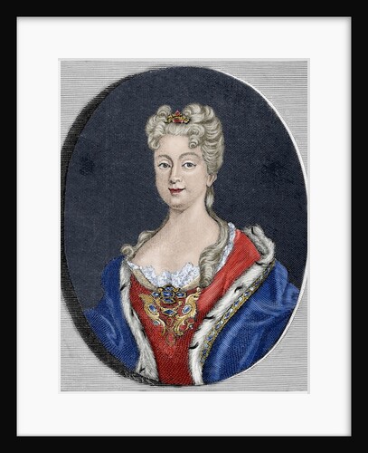 Elisabeth Farnese (1692-1766). Engraving. Colored. by Anonymous