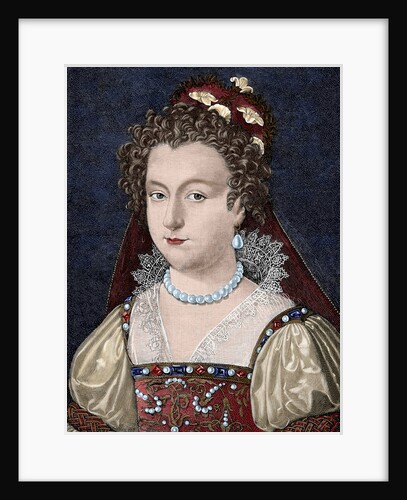 Elizabeth of York (1466-1503). Engraving. Colored. by Anonymous