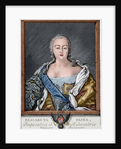 Elizabeth of Russia (1709-1762). Engraving. Colored. by Anonymous