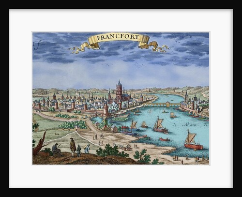 Germany. Frankfurt. Engraving. 17th century. Colored. by Anonymous