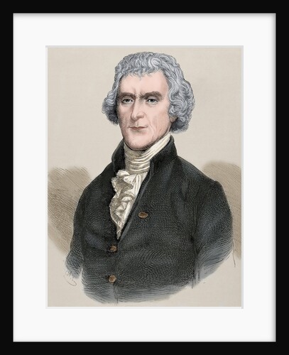 Thomas Jefferson (1743-1826). Engraving. Colored. by Anonymous