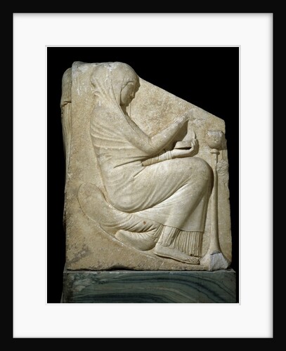 Panel of Ludovisi Throne : Woman placing incense in a Thymiaterion by Anonymous